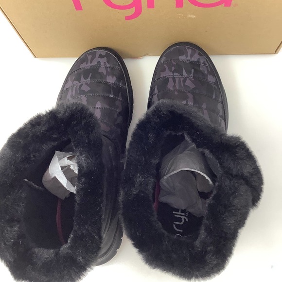 Ryka Suzy Quilted Faux Fur Pull On Booties‎ in Black Camo Size 8 New With Box - Picture 5 of 6